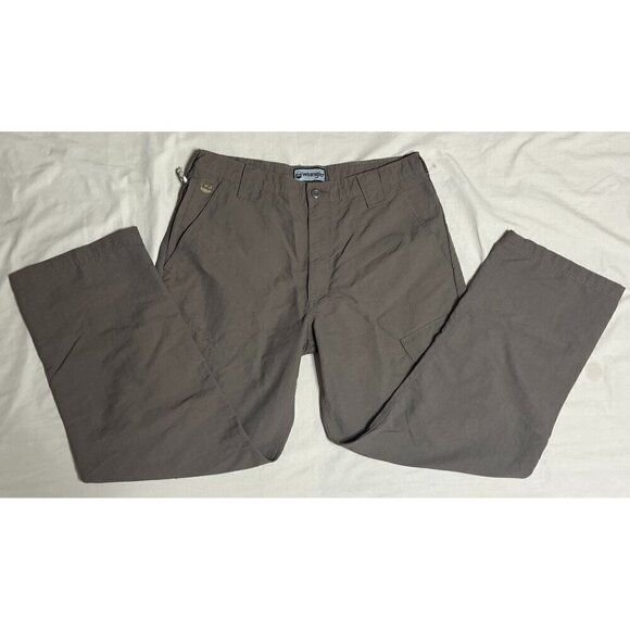 Wrangler Mens Outdoor Series Cargo Pants Size 34x30 Olive Green Gorpcore Fishing - Picture 1 of 12